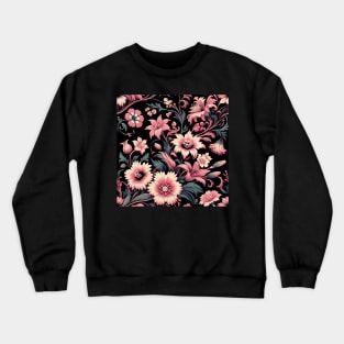 Pink Floral Motif Crewneck Sweatshirt